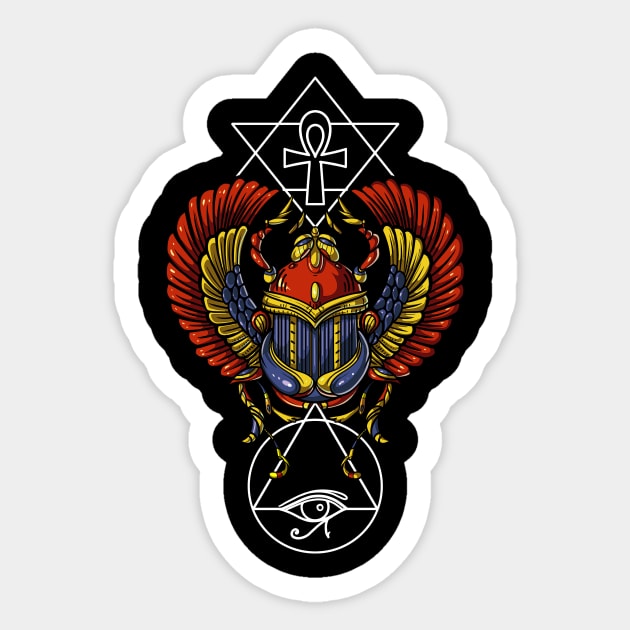 Egyptian Scarab Symbol Sticker by underheaven